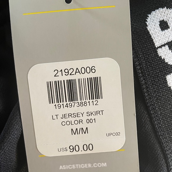 Asics Tiger long black skirt with white letters M - Picture 6 of 9